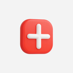 3d Realistic Add Button vector illustration