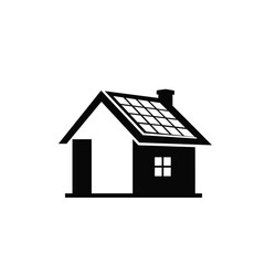 Minimalist black and white house icon representing real estate home and shelter concepts