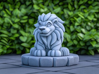 Cute lion statue, garden ornament