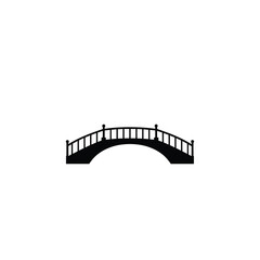 Black silhouette of a curved bridge for a modern minimalist style design concept
