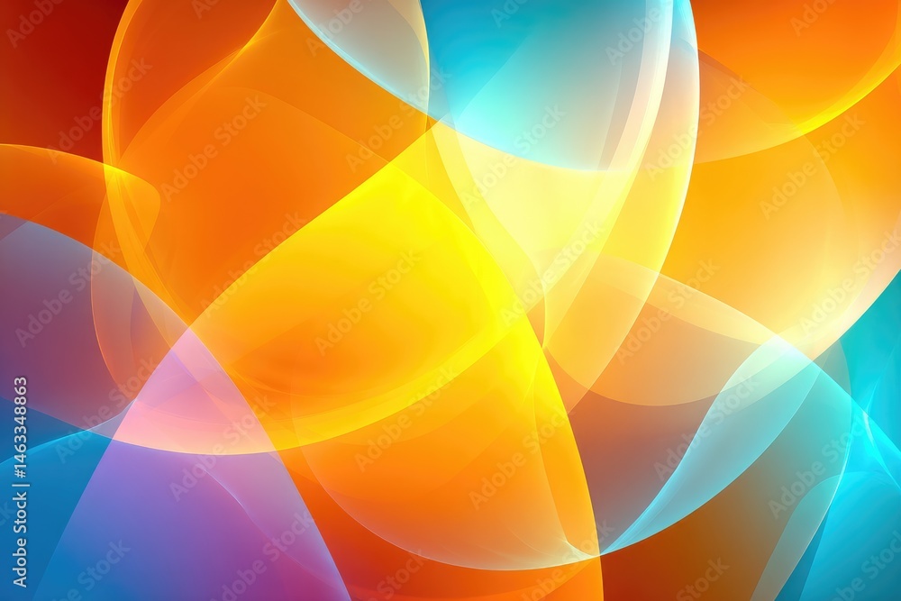 Poster colorful abstract shapes in a dynamic composition.