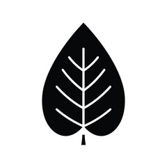 Simple black and white leaf illustration suitable for nature eco friendly or botanical designs