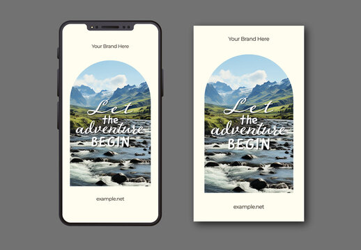 Beige and Blue Motivational Nature Travel Stories Template