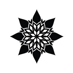 Elegant black and white floral mandala decorative design for various creative applications