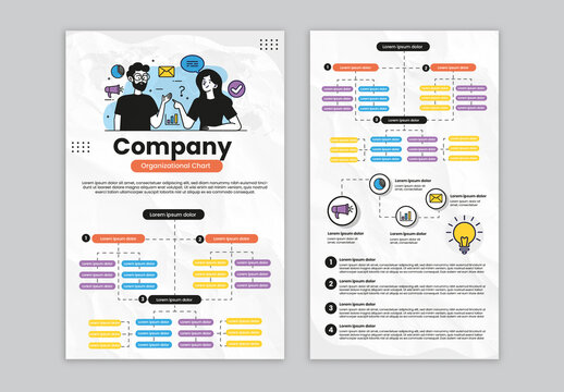 Orange And Yellow Company Structure Corporate Organization Chart Template