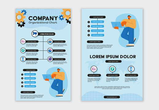 Blue And Black Company Structure Diagram Infographics