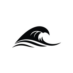 Silhouette illustration of a crashing ocean wave representing power and movement in design.
