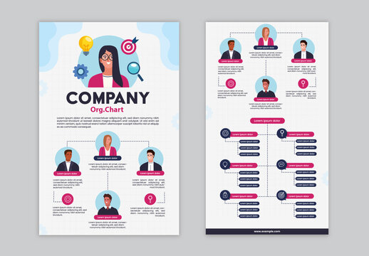 Fuchsia And White Business Team Structure Organization Chart Infographic Layout