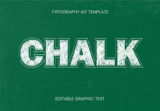 Green And White Chalk School Handdrawn Font Text Effect