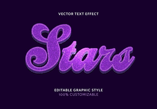 Purple Glitter Script Font Sparkle Shiny Text Effect