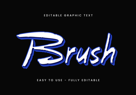 White And Blue Brush Font Style Text Effect