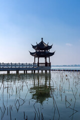 chinese pavilion in the park of china