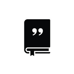 Quote book illustration simple black and white icon for literature and writing