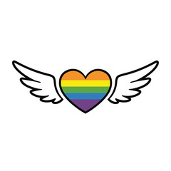 Obraz premium Rainbow heart with wings symbolizing pride equality and the lgbtq community