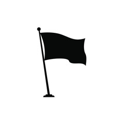 Simple black flag symbol isolated on white background illustrating concepts of surrender and defeat