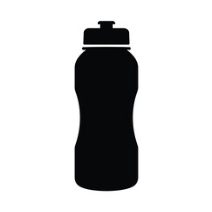 Silhouette illustration of a black water bottle perfect for sports and staying hydrated