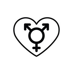 Transgender symbol inside a heart representing love acceptance and inclusivity for all