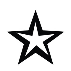 Simple black and white star outline vector isolated on white background for graphic design