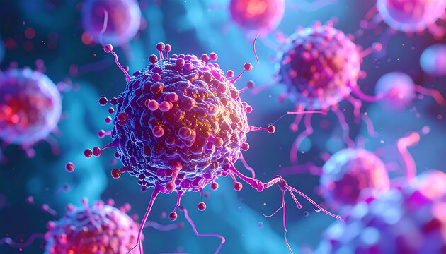 Microscopic View: Stunning Viral Infection 3D Render