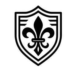 Heraldic Fleur-de-Lis Shield Vector Illustration
