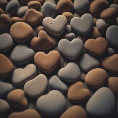 Obraz premium heart shaped stones