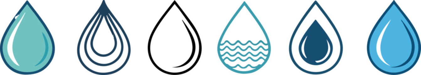 Water Drop Illustration Vector Set