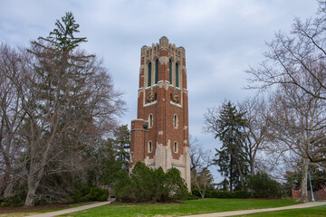 Beaumont Tower in Michigan State University in East Lansing, Michigan MI, USA. 