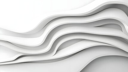 Abstract White Waves Texture Background with Smooth Curves and Flowing Lines for Design