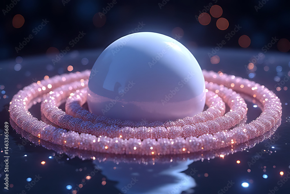 Poster dynamic orbital waves digital realm 3d animation abstract design close-up innovative concepts