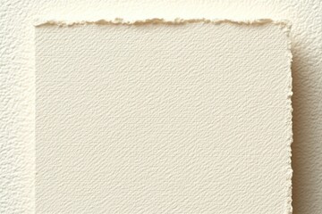 Cream-colored textured paper sheet with a ragged edge.  A smooth, subtly textured surface