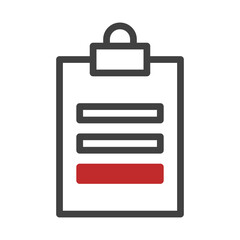 Simple Clipboard Icon Presenting Task List Outline With Red Highlighted Section