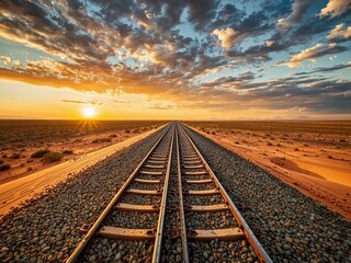 Namibian Railway Dissolving into the Landscape