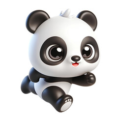 Cute 3D panda isolated on white background © adobe