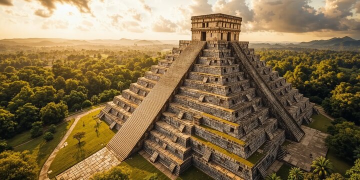Majestic Kukulkan Pyramid at Chichen Itza