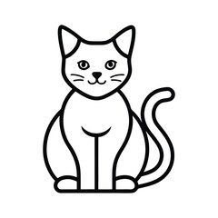 Obraz premium cat outline icon on white background