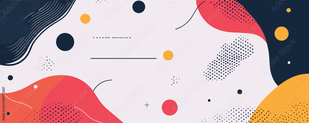 Poster abstract geometric background with colorful shapes and modern design elements.