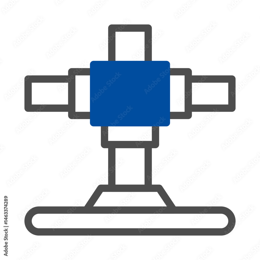 Poster abstract schematic design depicting a symbolic structure with central focus