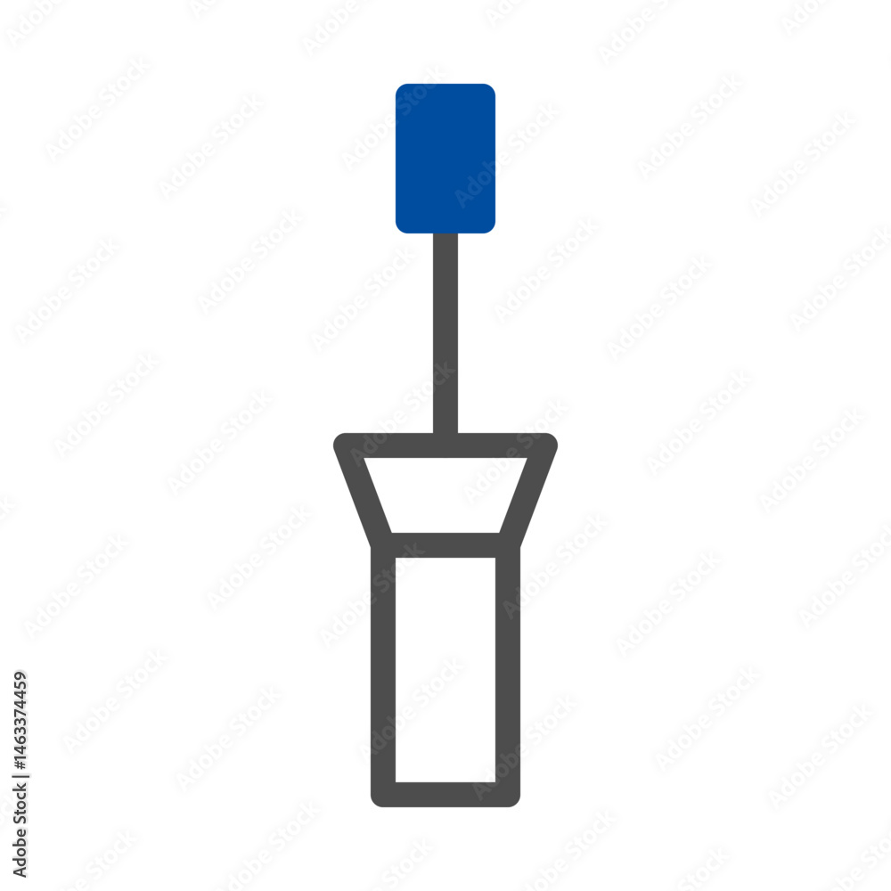 Aufkleber abstract representation of a tool with a blue square head and grey handle