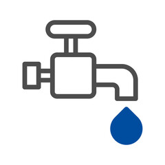 Minimalist Tap Illustration Depicting Water Conservation Awareness and Plumbing Fixture