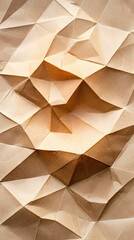 Crumpled Kraft Paper Texture with Visible Recycled Fiber