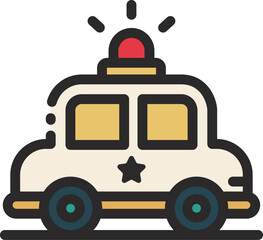 police car illustration on a white background    