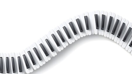 Naklejka premium Curved Line of Piano Keys Showing Musical Instrument Design and Texture