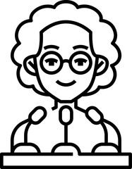 press conference illustration on a white background     