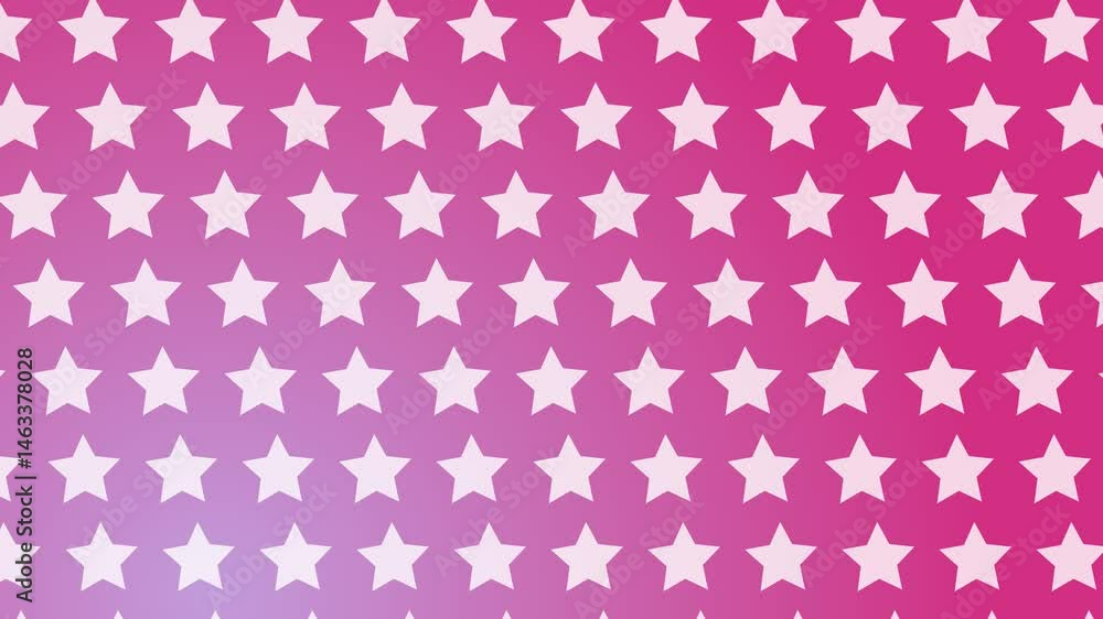 Poster animation of a star pattern with a pink and purple gradient background