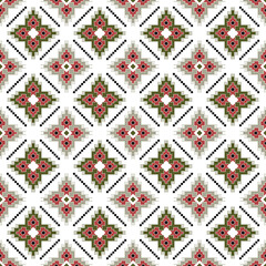 Abstract Seamless Ethnic Ikat Traditional Pattern Design.