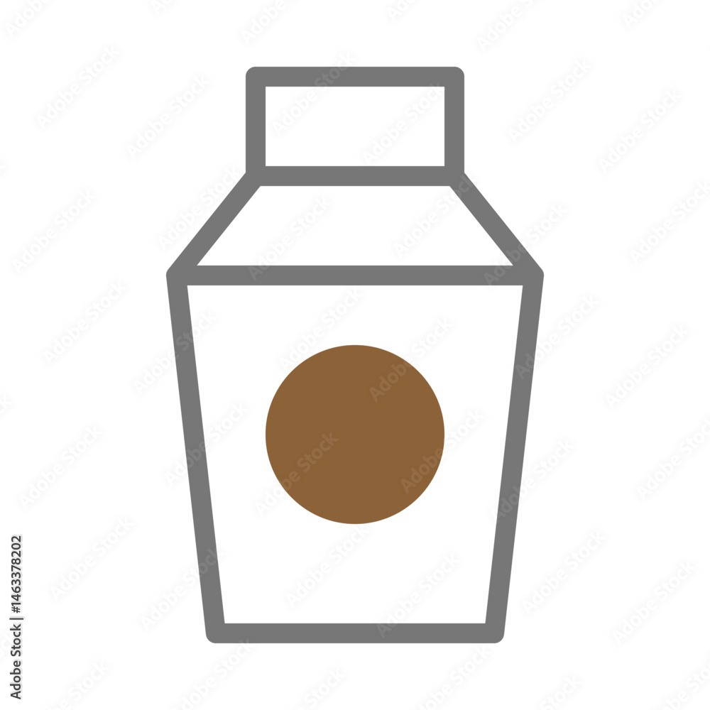 Poster a minimalistic, geometric representation of a container with neutral color scheme