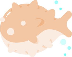 puffer fish illustration on a white background     