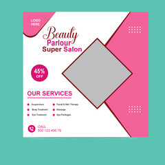 Beauty Salon Social Media Post Template for Skincare, Haircare, Makeup, Spa Services, Wellness Branding — Modern and Elegant Marketing Design for Online Promotion