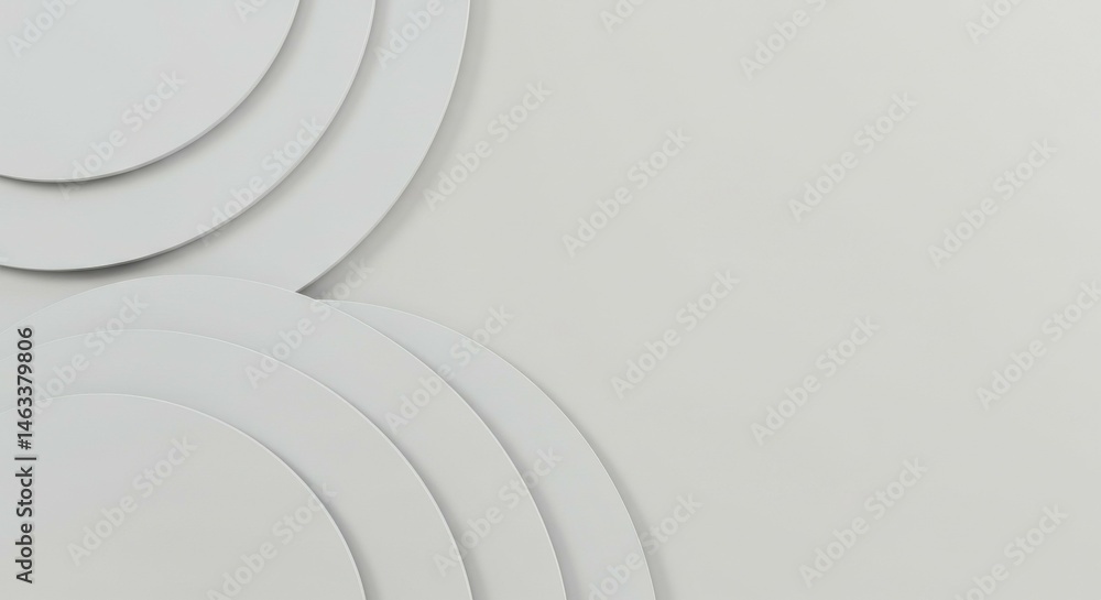 Aufkleber abstract white circles overlapping simple geometric design