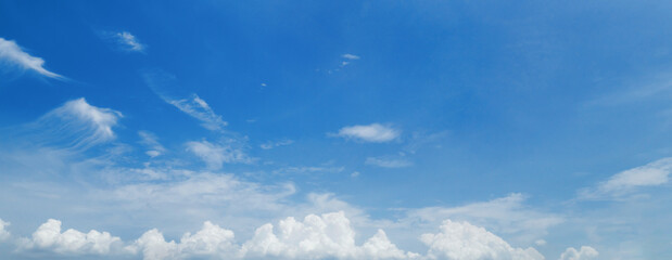 clear blue sky with a few clouds